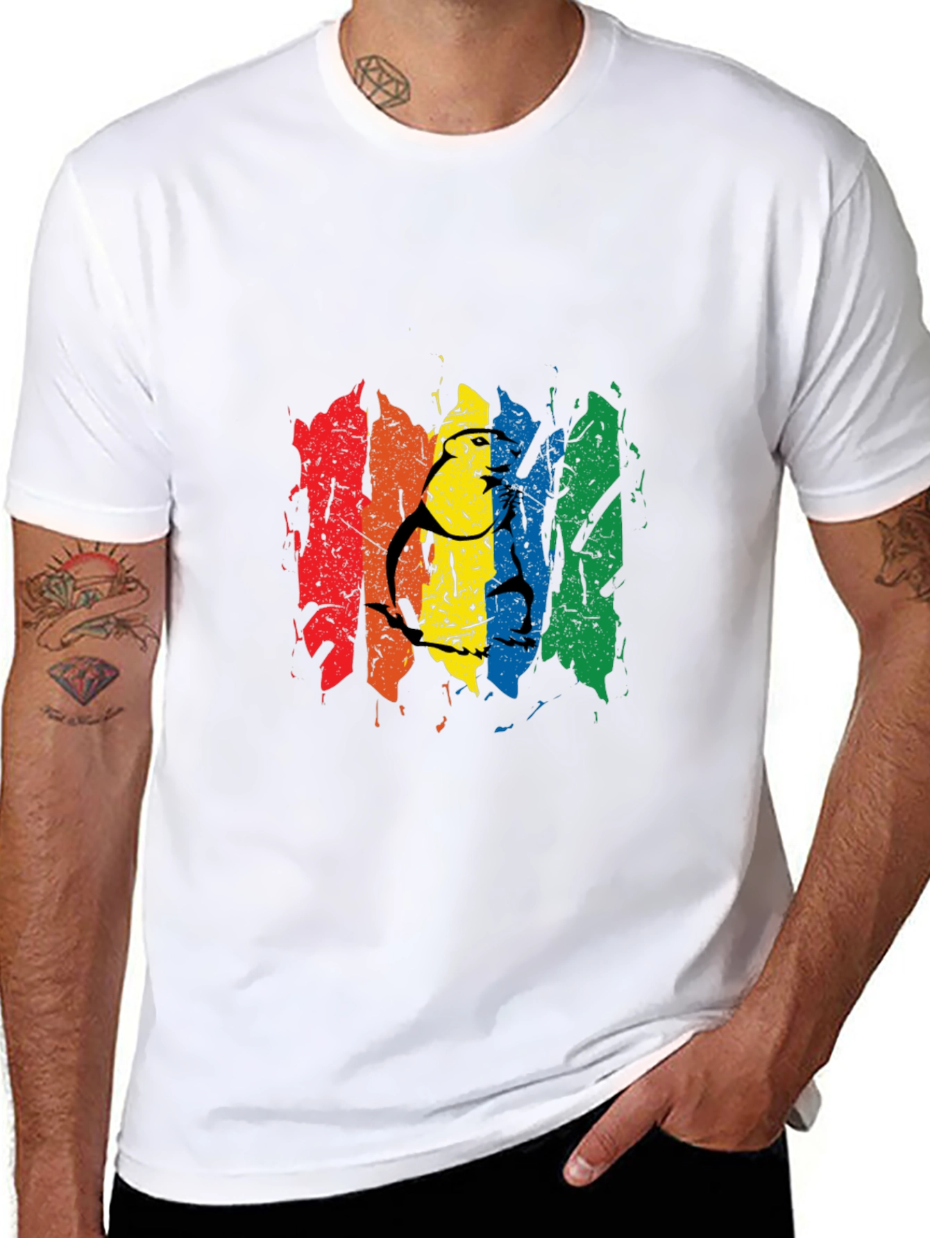 Rainbow Pride Graphic Tee - Mens Black T-Shirt