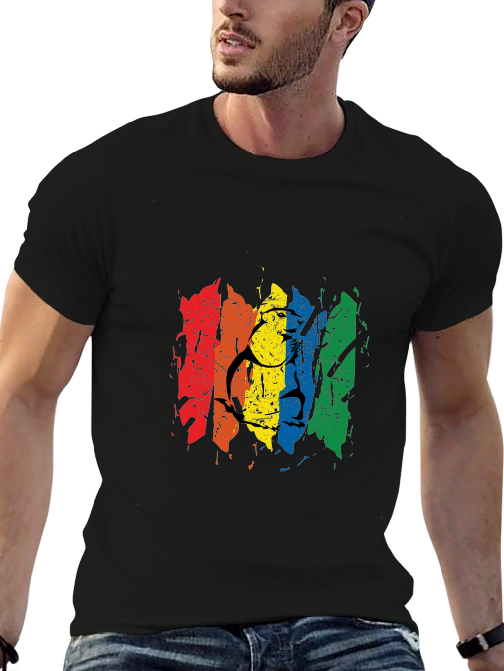 Rainbow Pride Graphic Tee - Mens Black T-Shirt