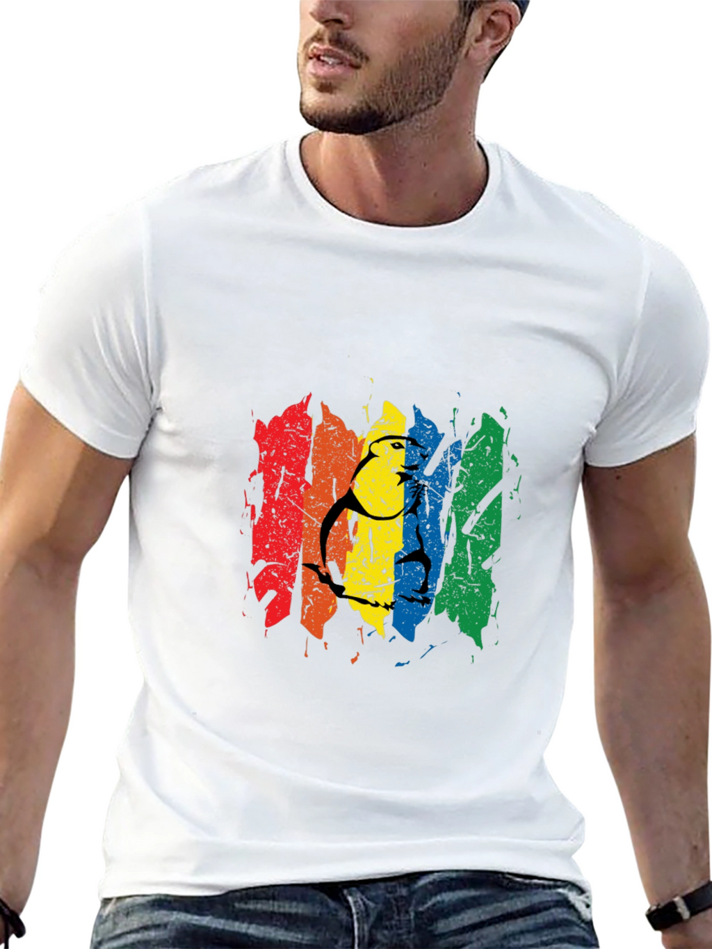 Rainbow Pride Graphic Tee - Mens Black T-Shirt