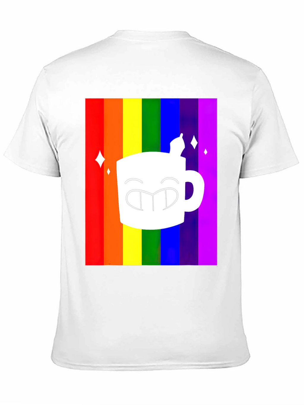 Rainbow Coffee Mug Graphic Tee - Black T-Shirt