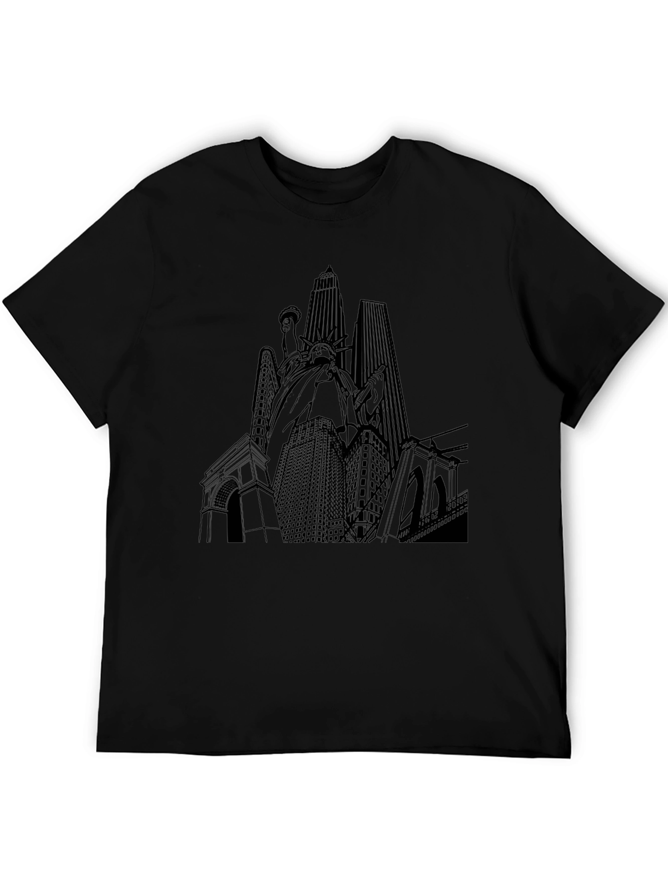 NYC Skyline Graphic Tee - Unisex Black T-Shirt