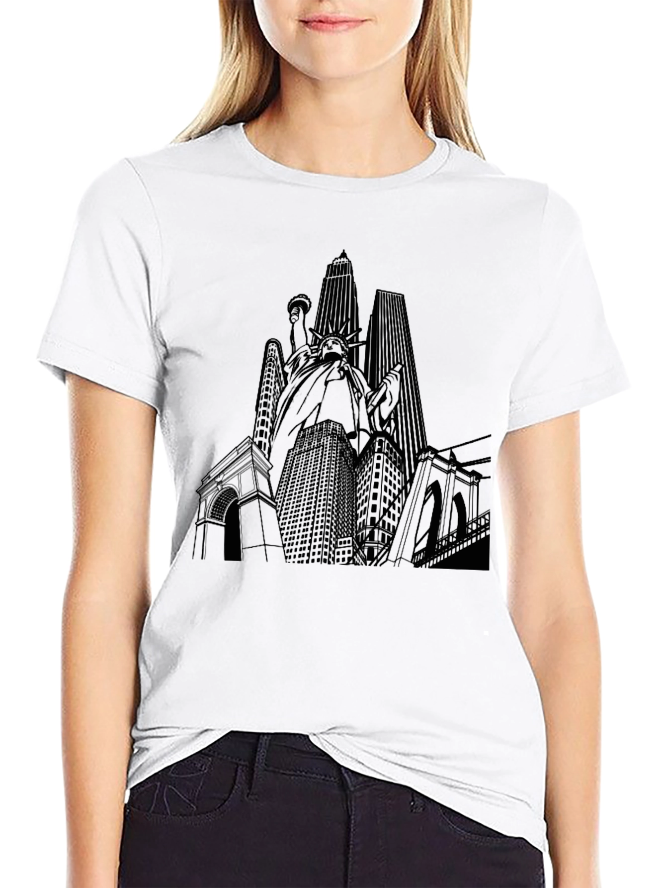 NYC Skyline Graphic Tee - Unisex Black T-Shirt