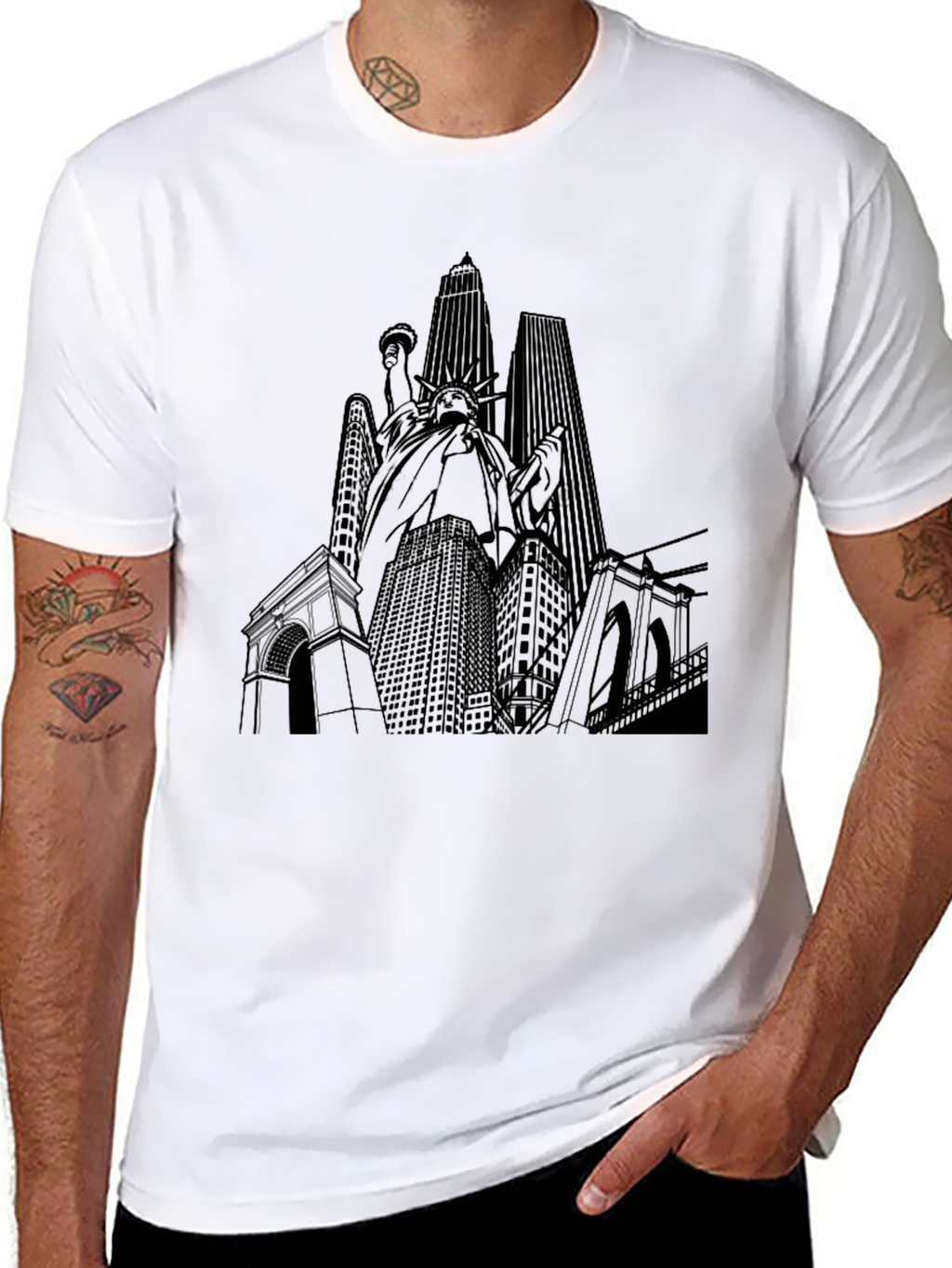 NYC Skyline Graphic Tee - Unisex Black T-Shirt