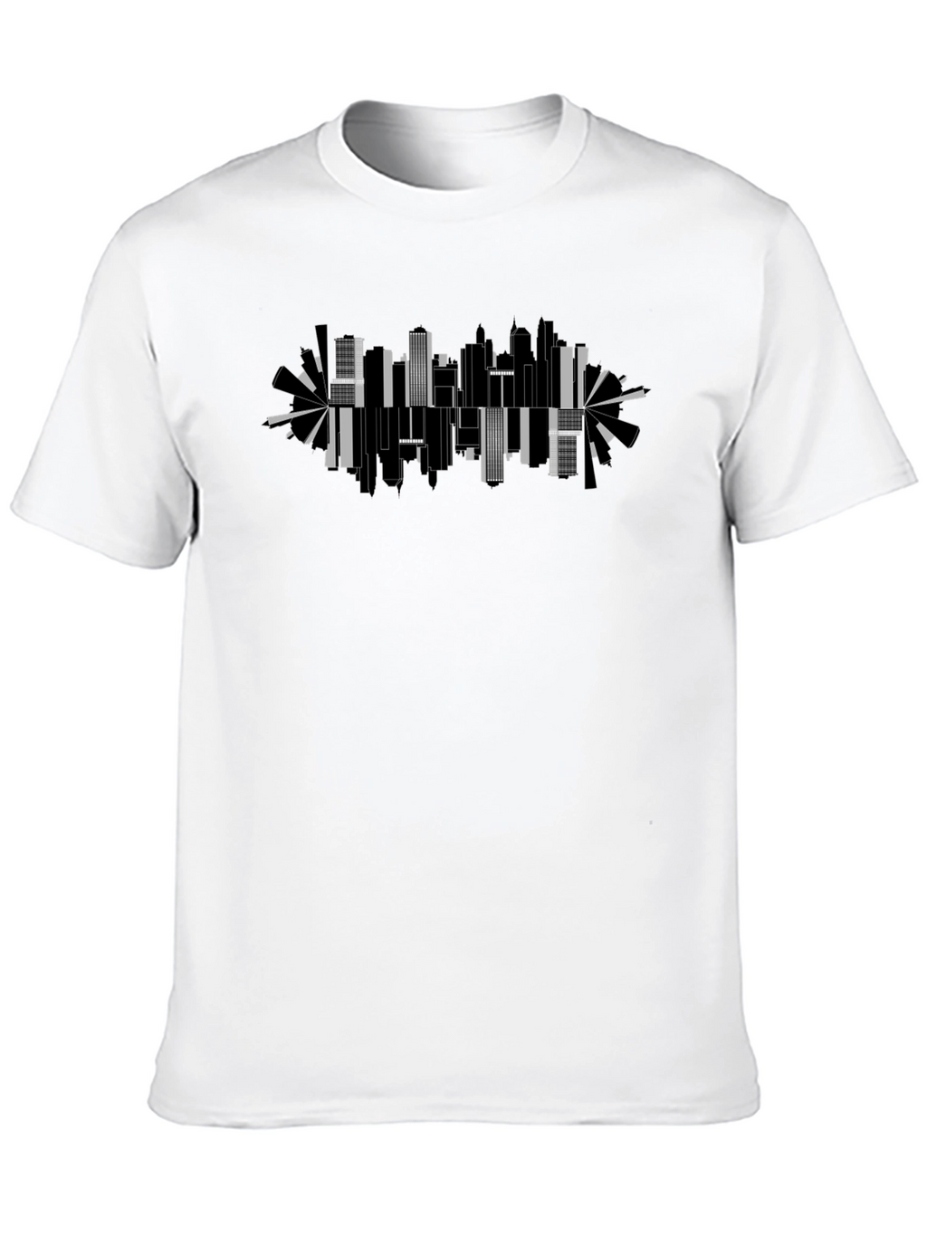 Abstract Cityscape Graphic Black Tee