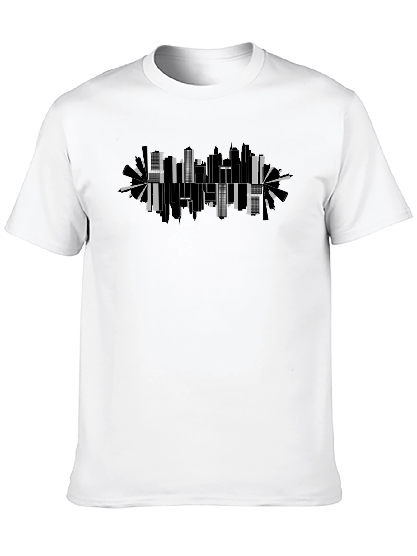Abstract Cityscape Graphic Black Tee
