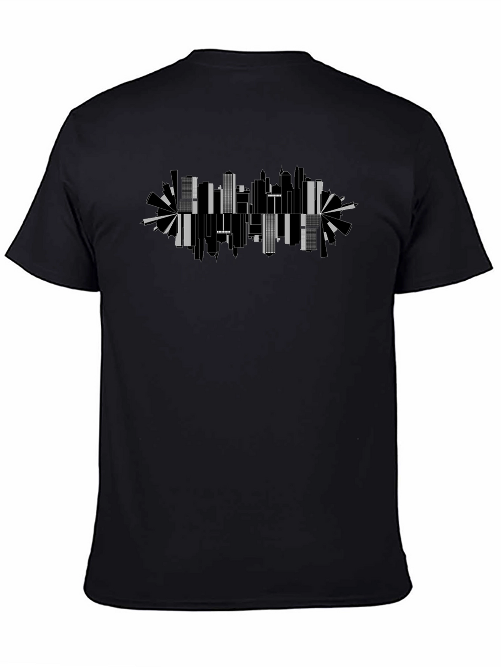 Abstract Cityscape Graphic Black Tee