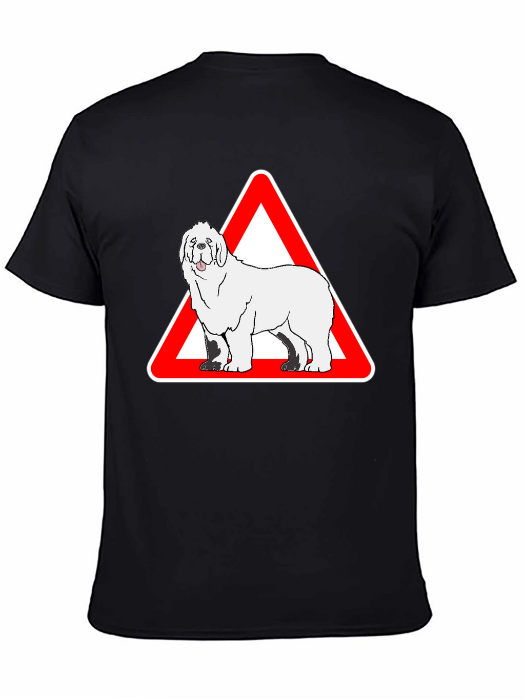 Dog Warning Sign Graphic Tee - Black