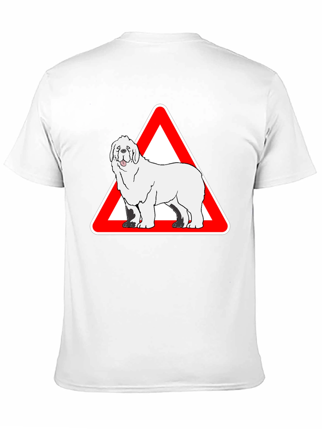 Dog Warning Sign Graphic Tee - Black