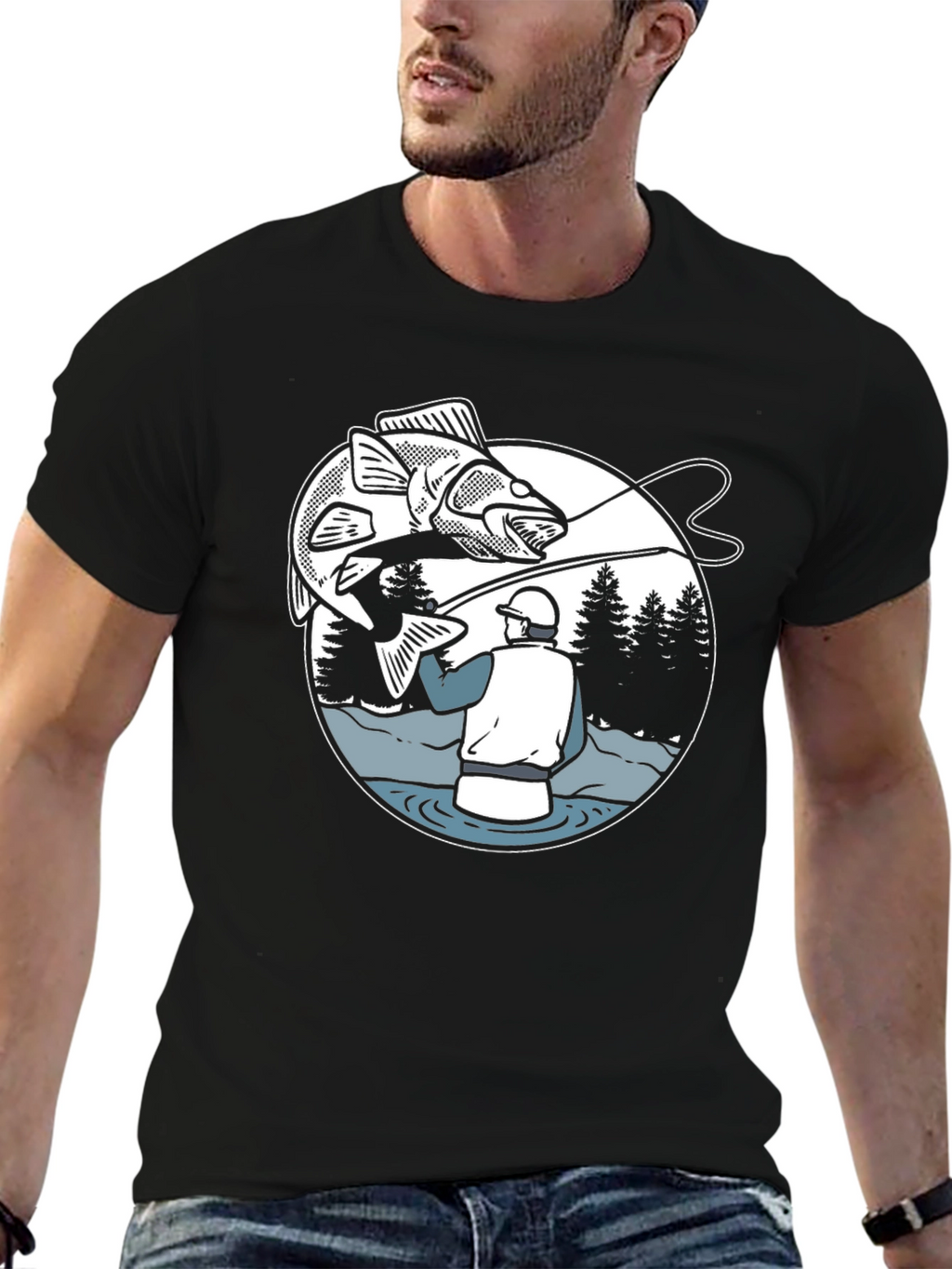 Fishing Graphic T-Shirt - Angler Design Tee