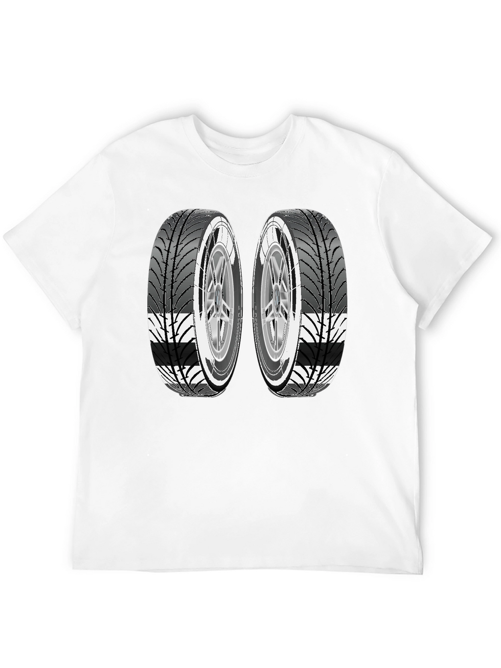 Two Tires Graphic Black T-Shirt