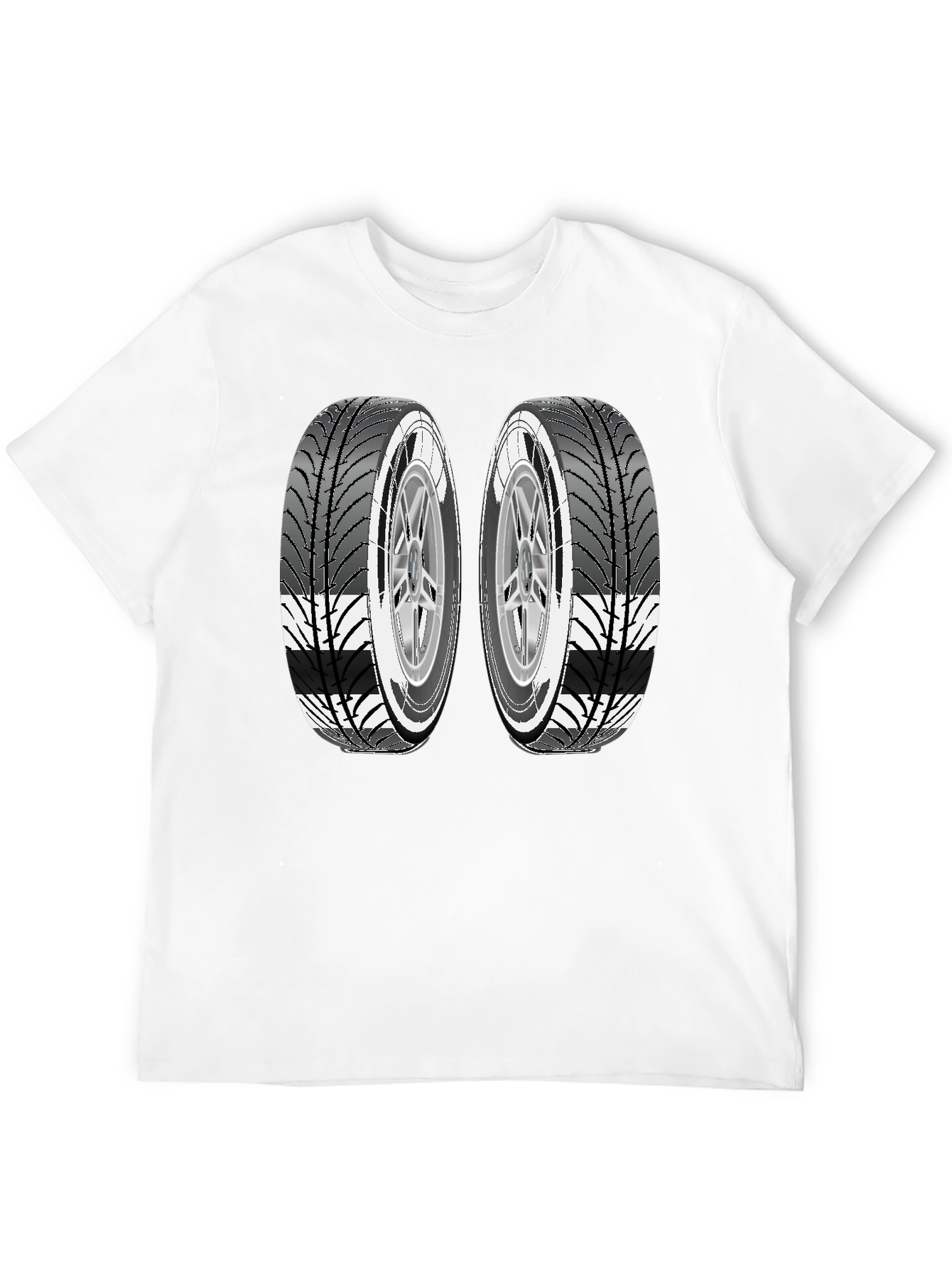 Two Tires Graphic Black T-Shirt