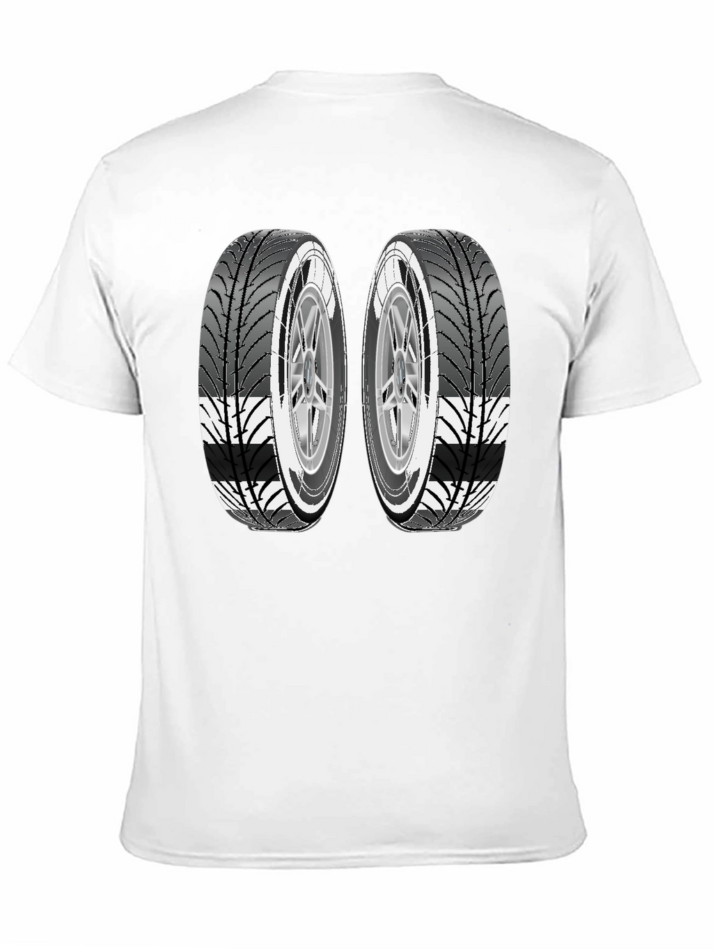 Two Tires Graphic Black T-Shirt