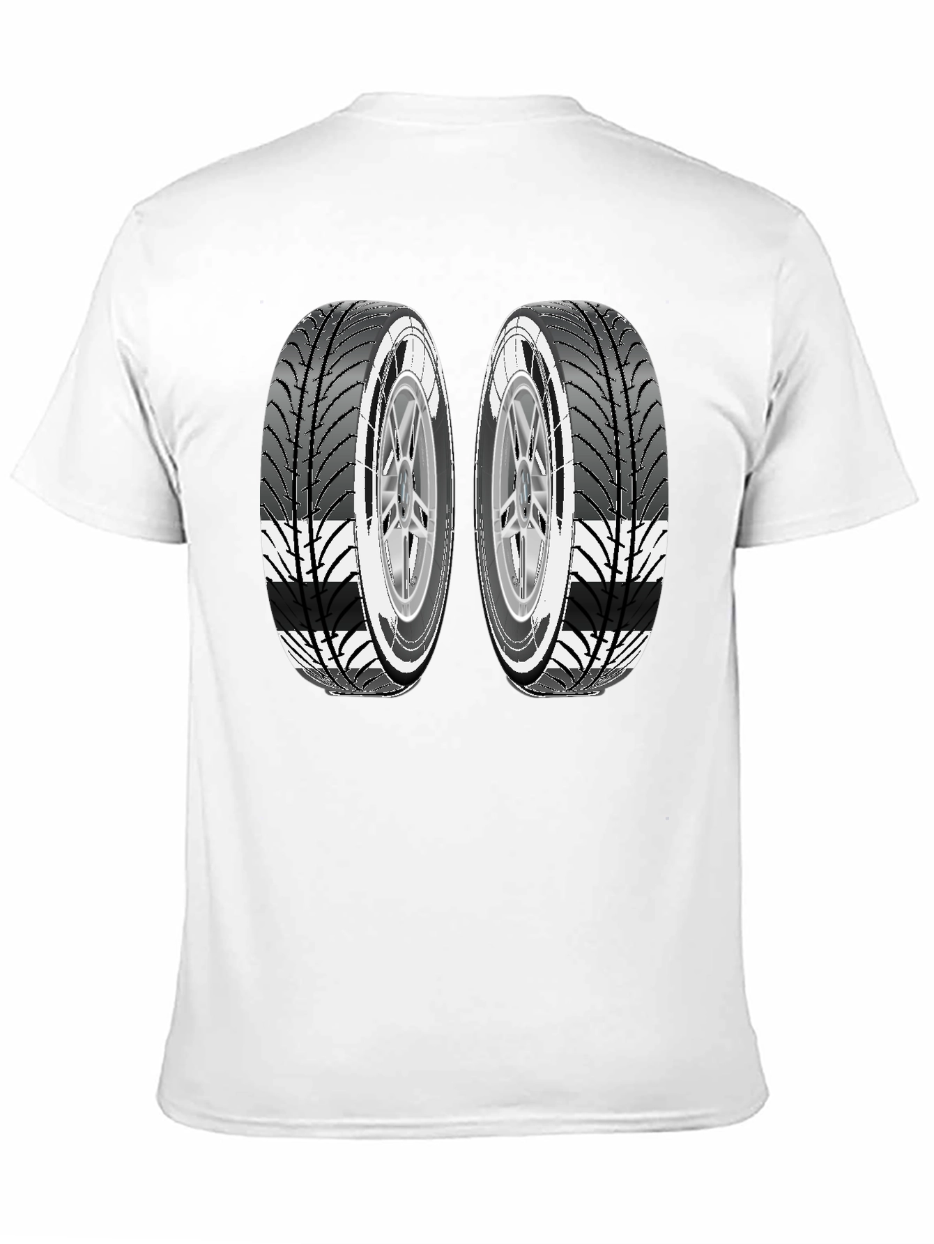 Two Tires Graphic Black T-Shirt