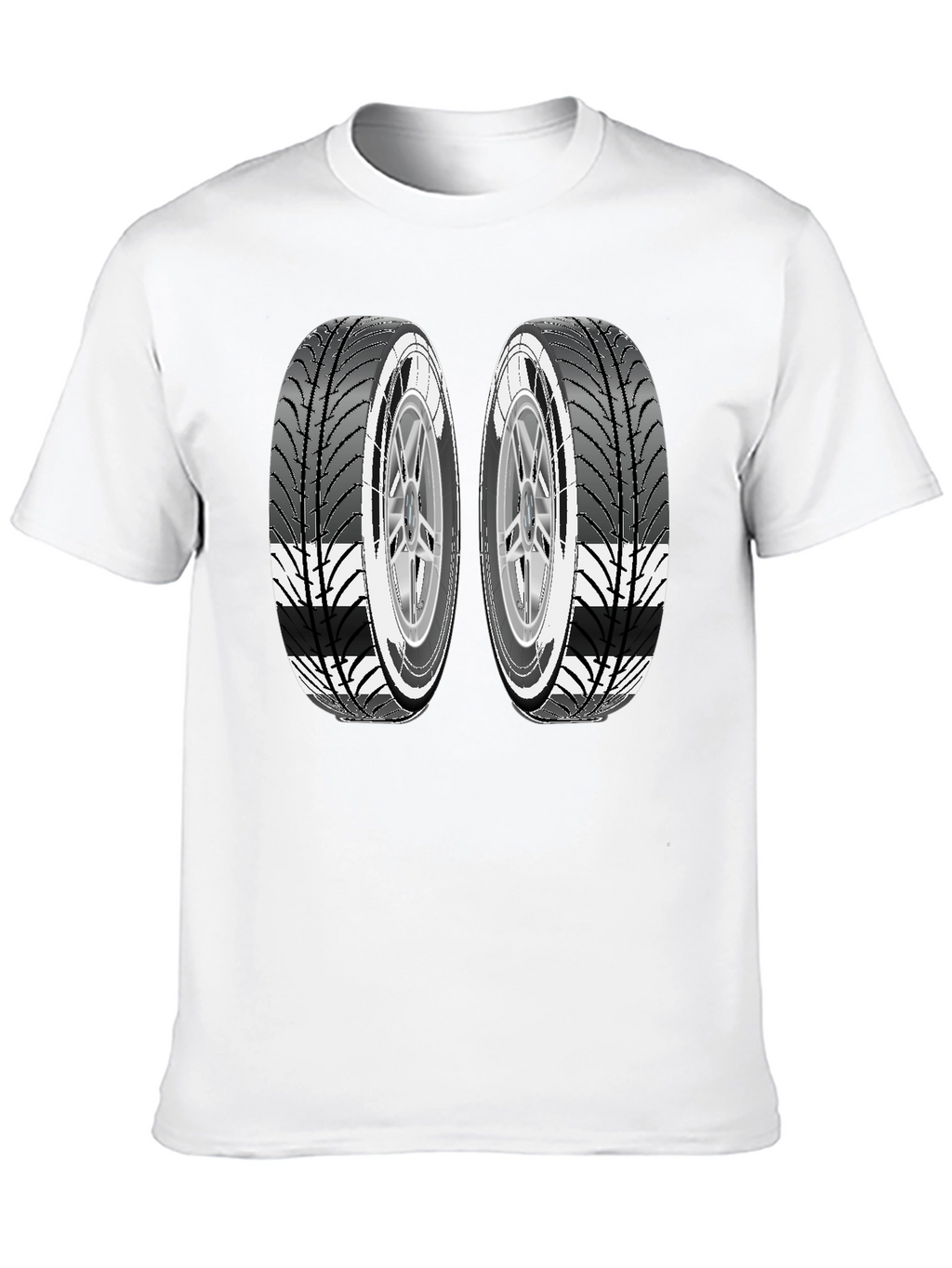 Two Tires Graphic Black T-Shirt
