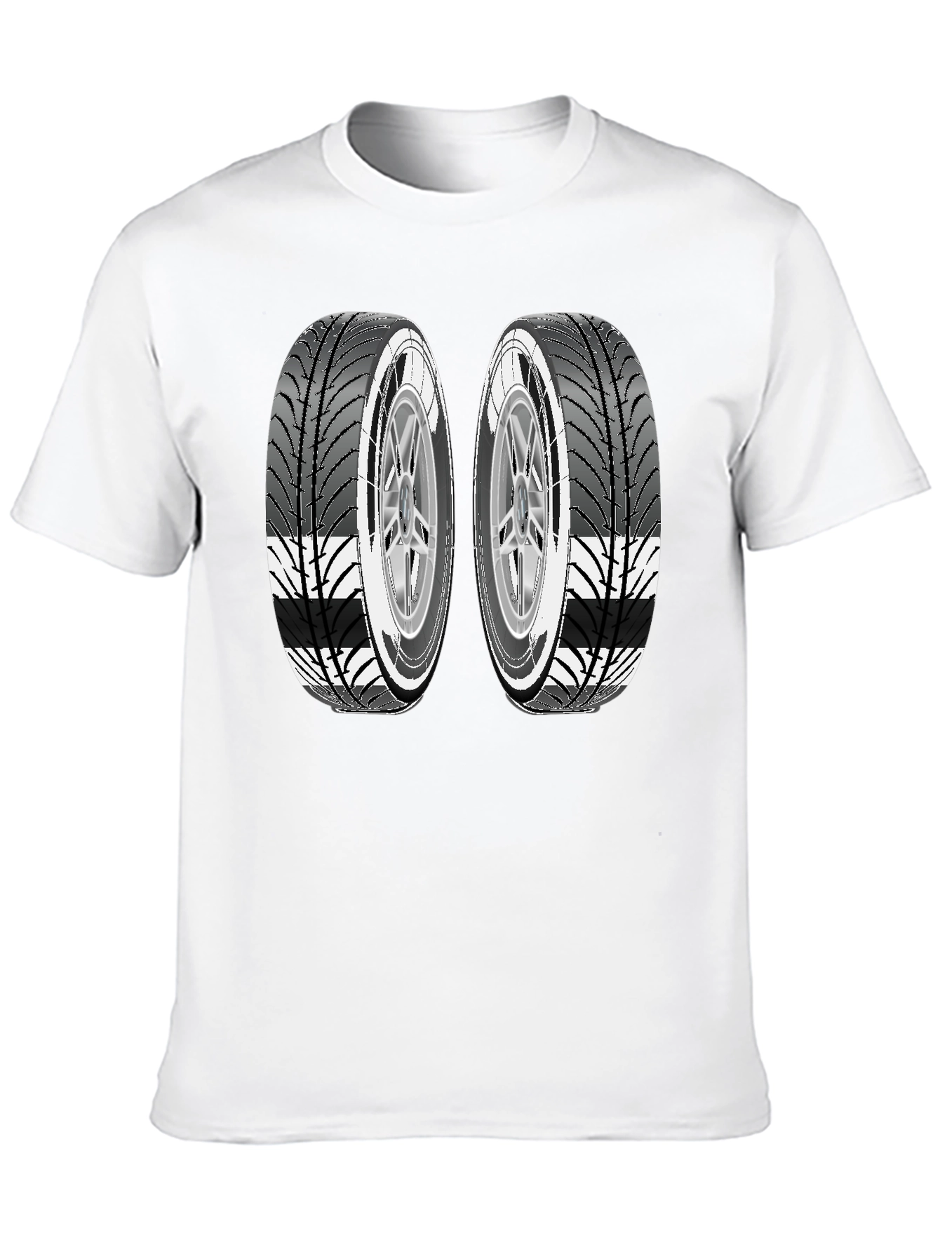 Two Tires Graphic Black T-Shirt