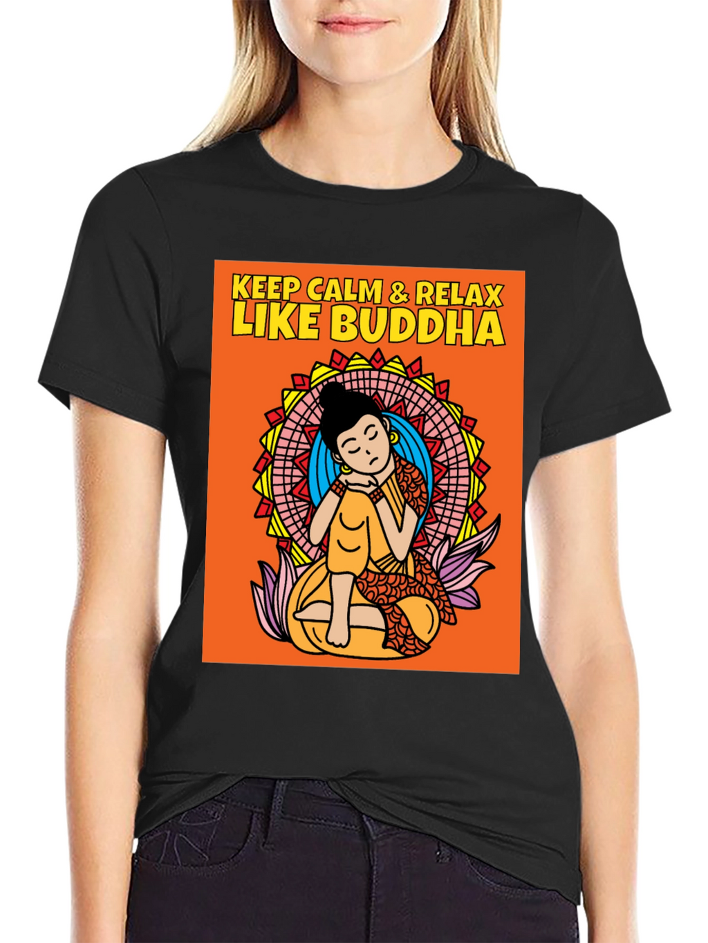 Keep Calm & Relax Like Buddha Graphic T-Shirt
