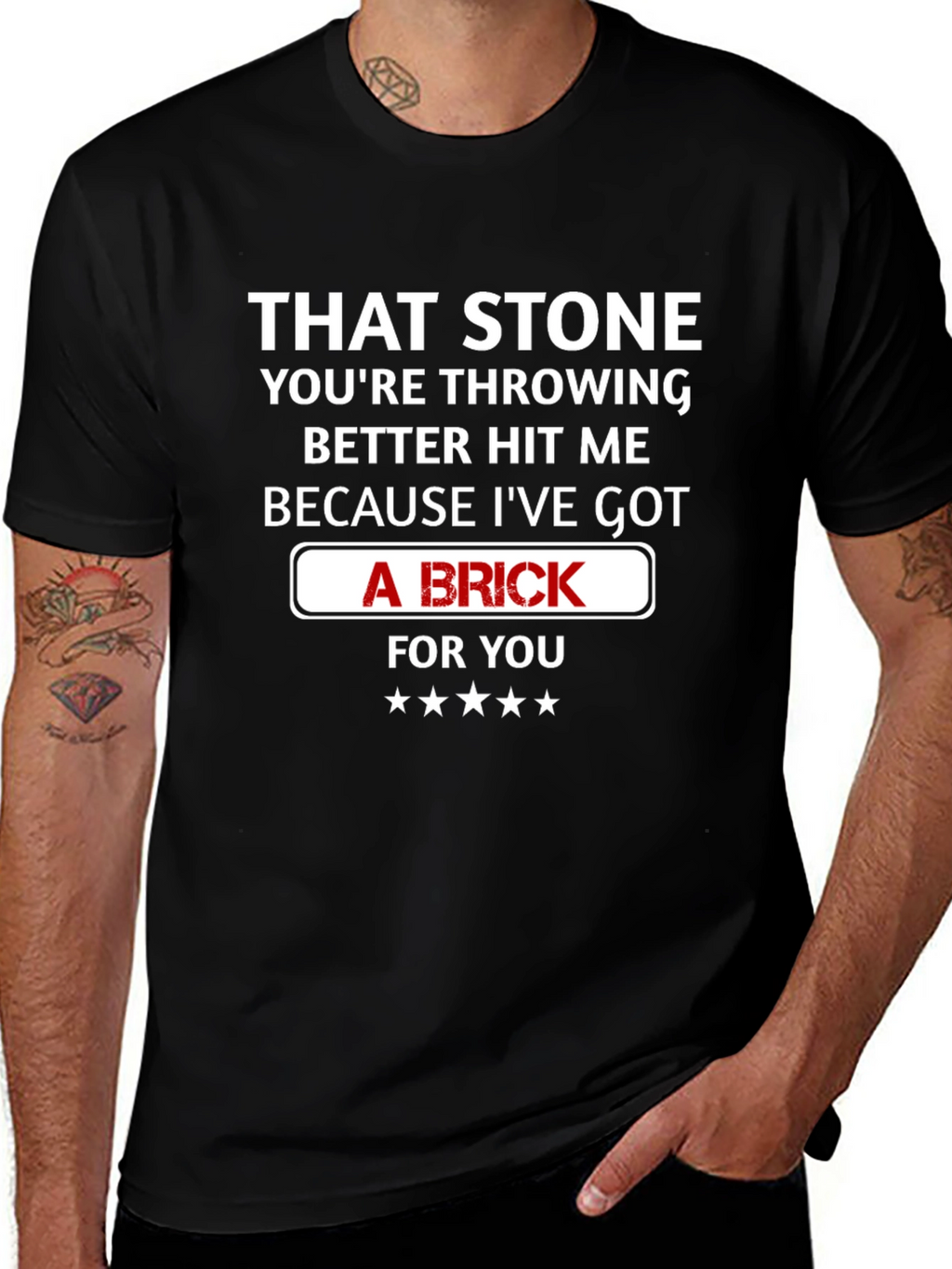 That Stone Throwing Brick Funny Graphic T-Shirt