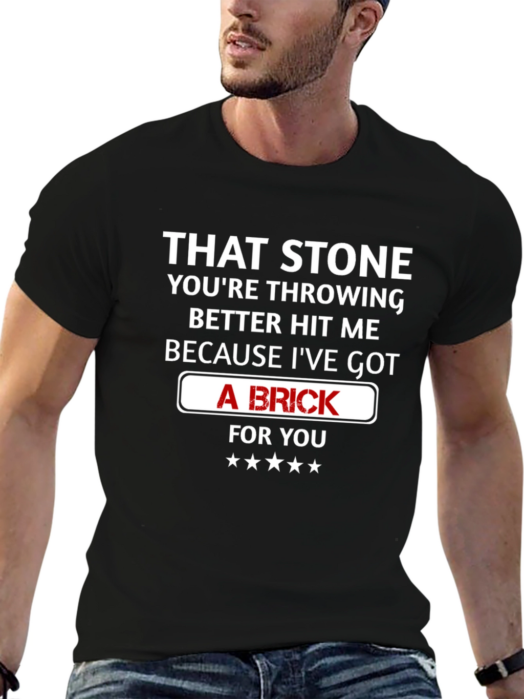That Stone Throwing Brick Funny Graphic T-Shirt