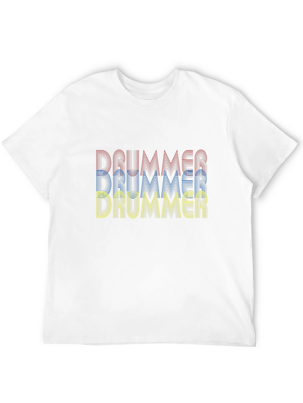 Drummer Retro Style Graphic Tee - Black Cotton T-Shirt