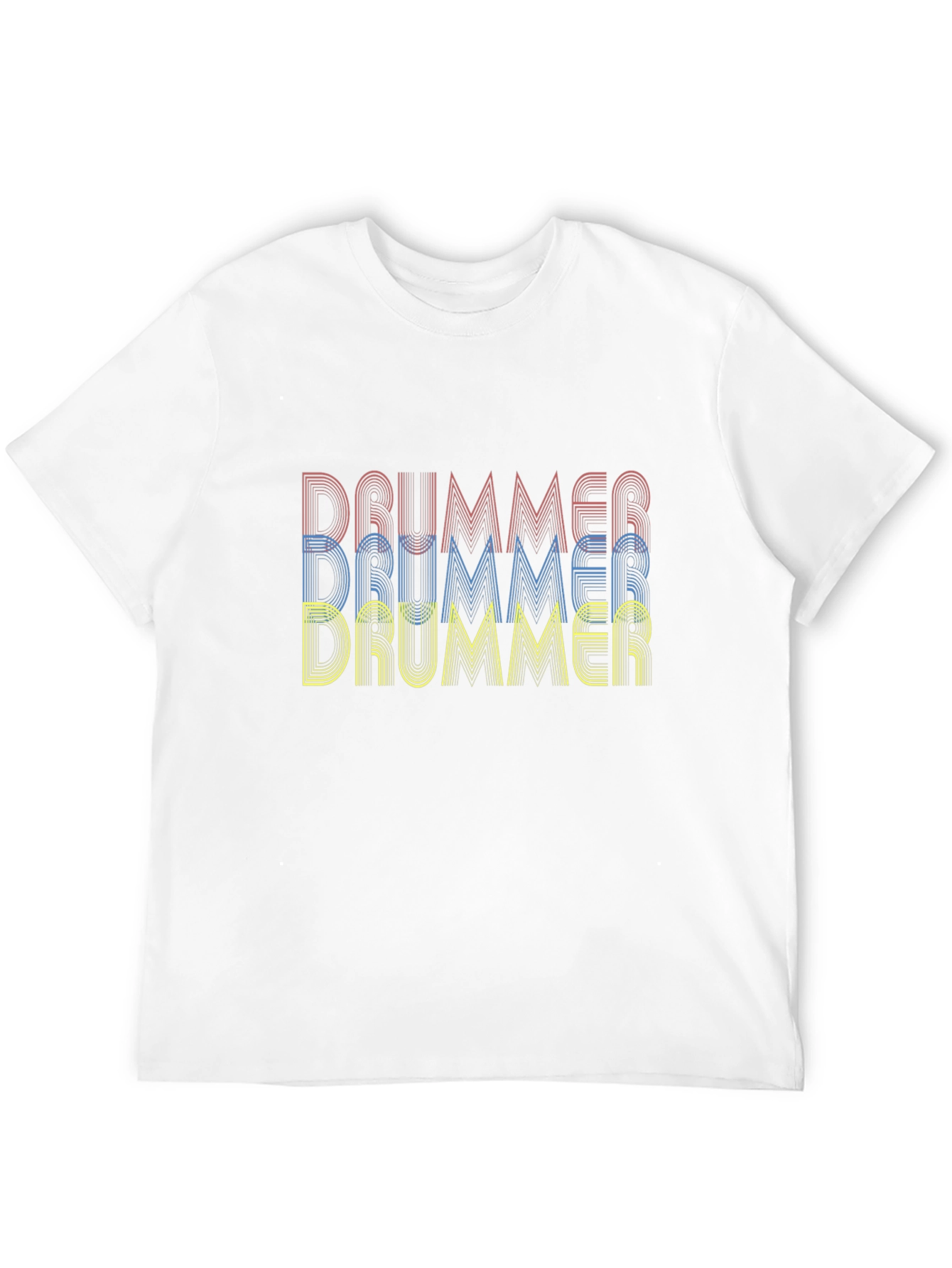 Drummer Retro Style Graphic Tee - Black Cotton T-Shirt