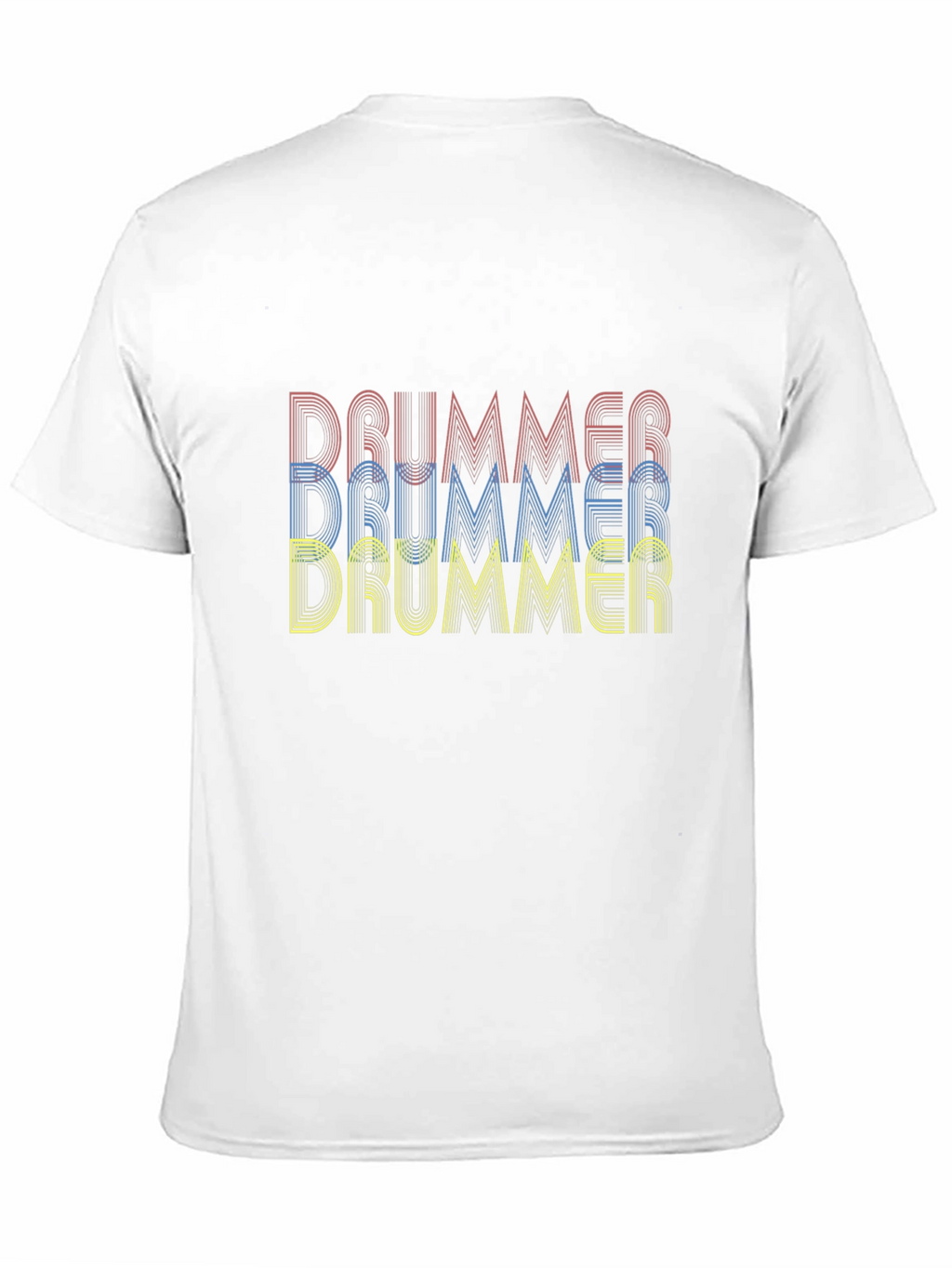 Drummer Retro Style Graphic Tee - Black Cotton T-Shirt