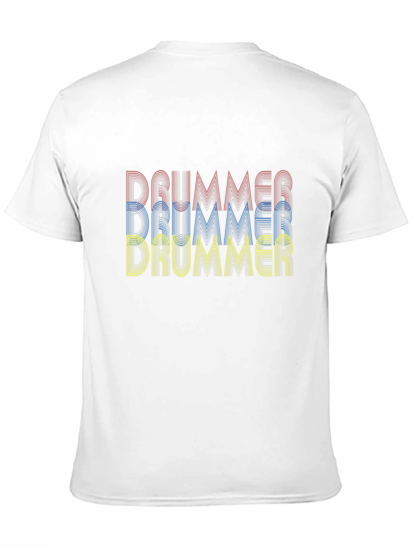 Drummer Retro Style Graphic Tee - Black Cotton T-Shirt