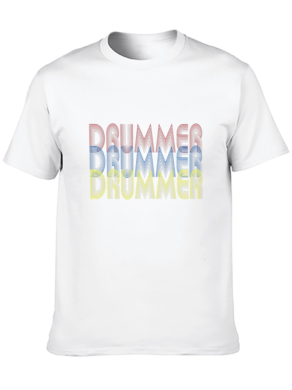 Drummer Retro Style Graphic Tee - Black Cotton T-Shirt