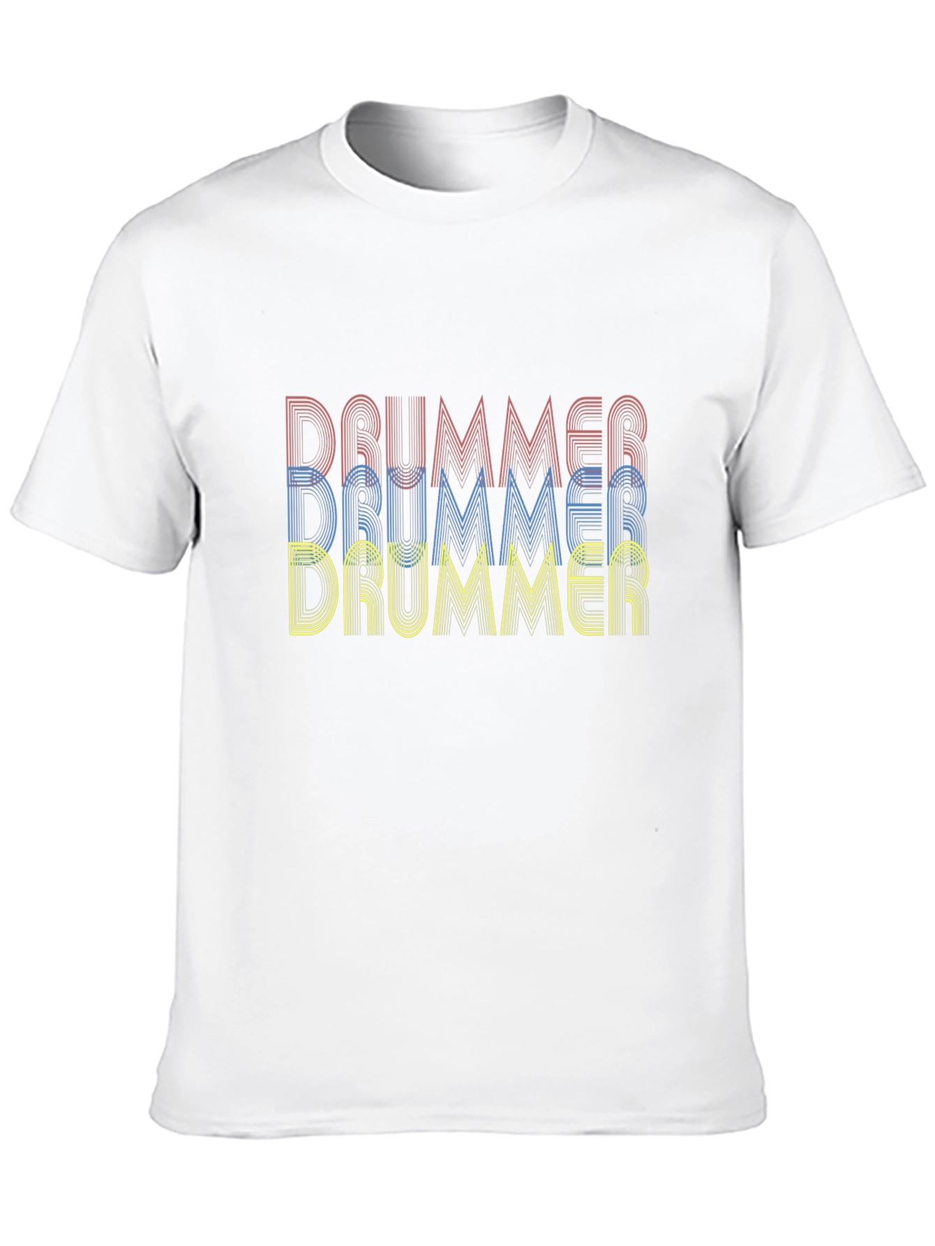 Drummer Retro Style Graphic Tee - Black Cotton T-Shirt
