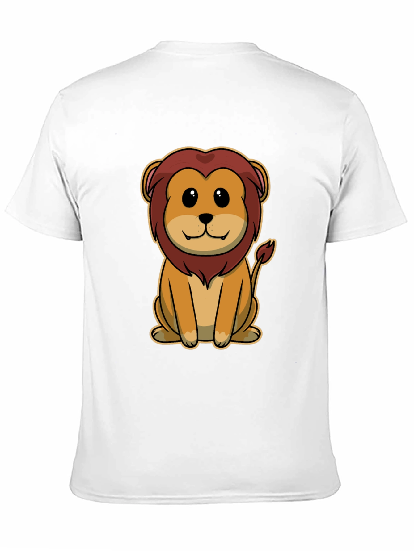 Cartoon Lion Graphic Tee - Unisex Black T-Shirt