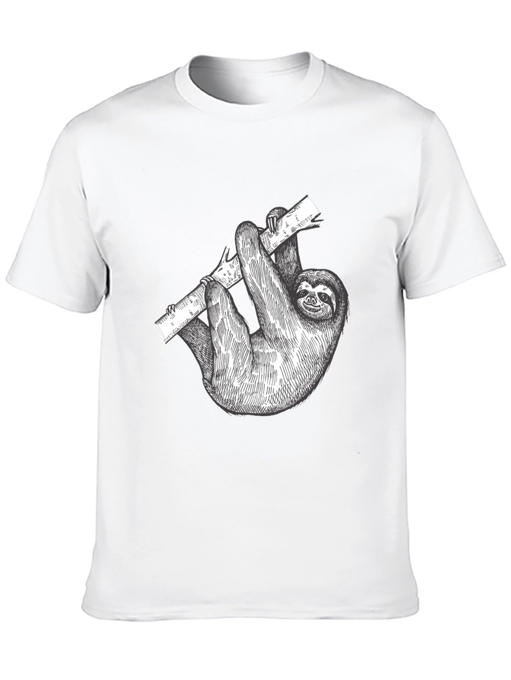 Sloth on Branch Black Graphic T-Shirt