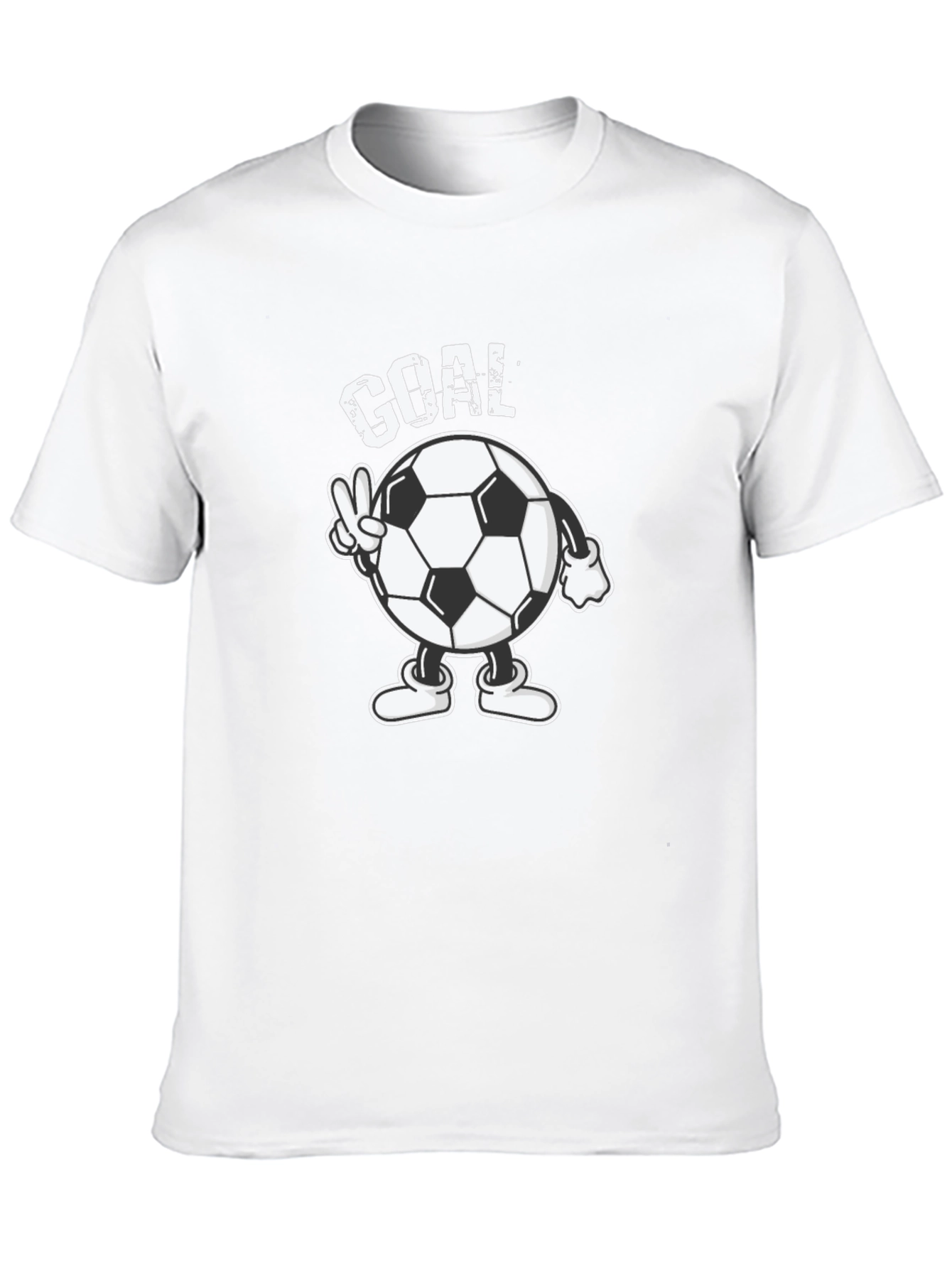 Goal! Soccer Ball Cartoon Mens Black T-Shirt