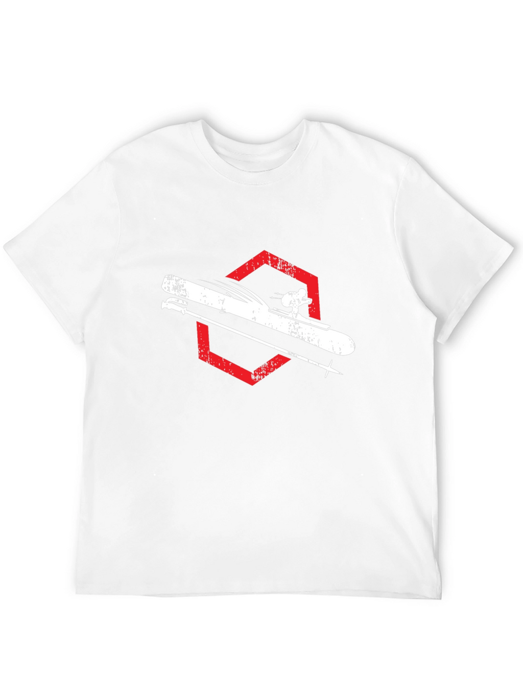 Skiing Graphic Tee - Black Cotton Shirt