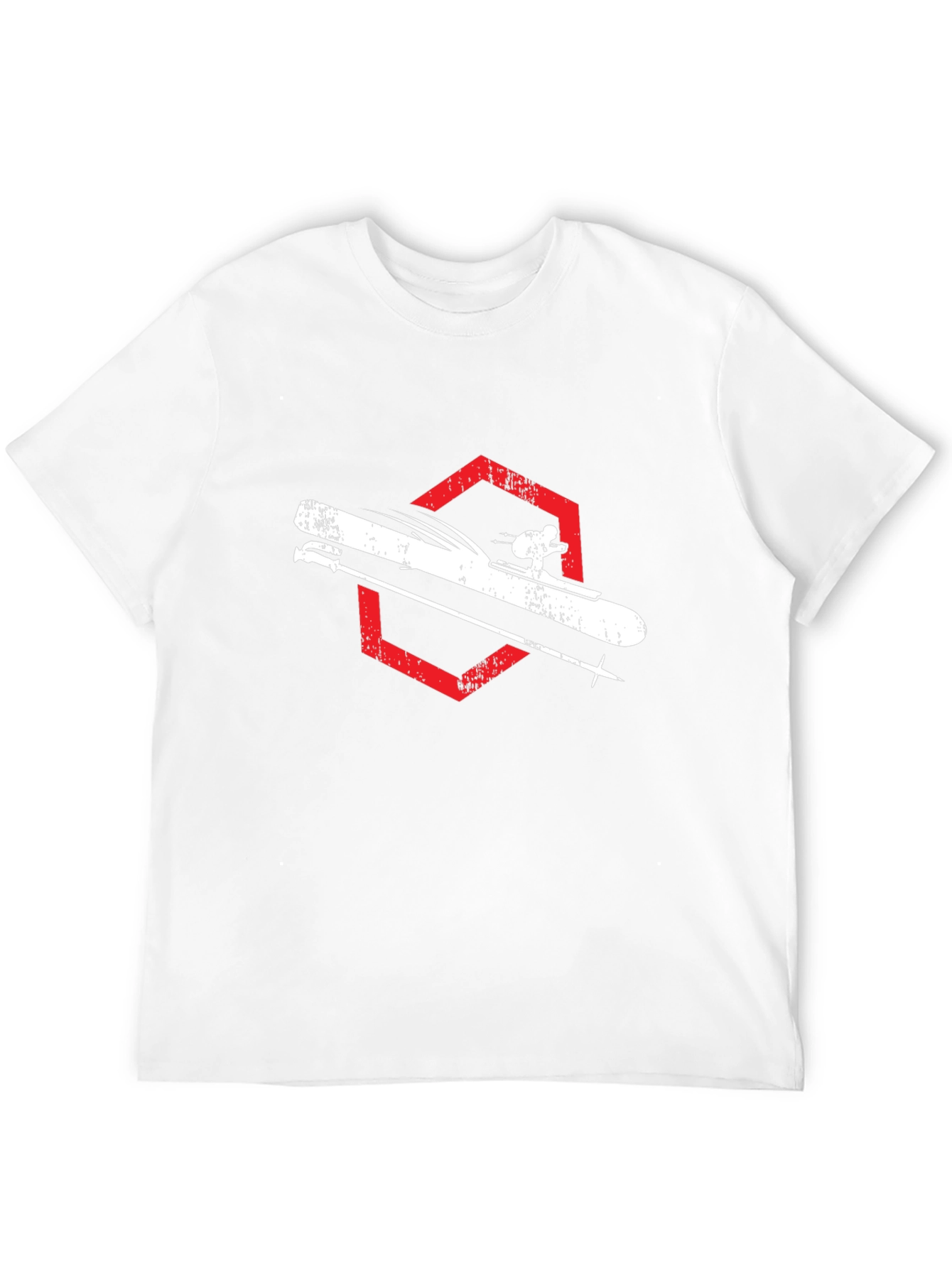 Skiing Graphic Tee - Black Cotton Shirt