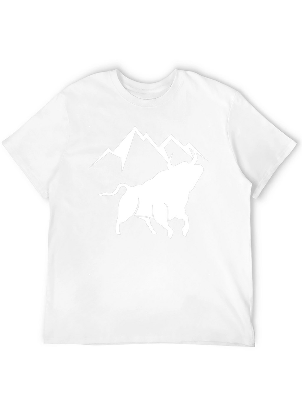 Bull & Mountain Graphic Tee - Stylish Black T-Shirt
