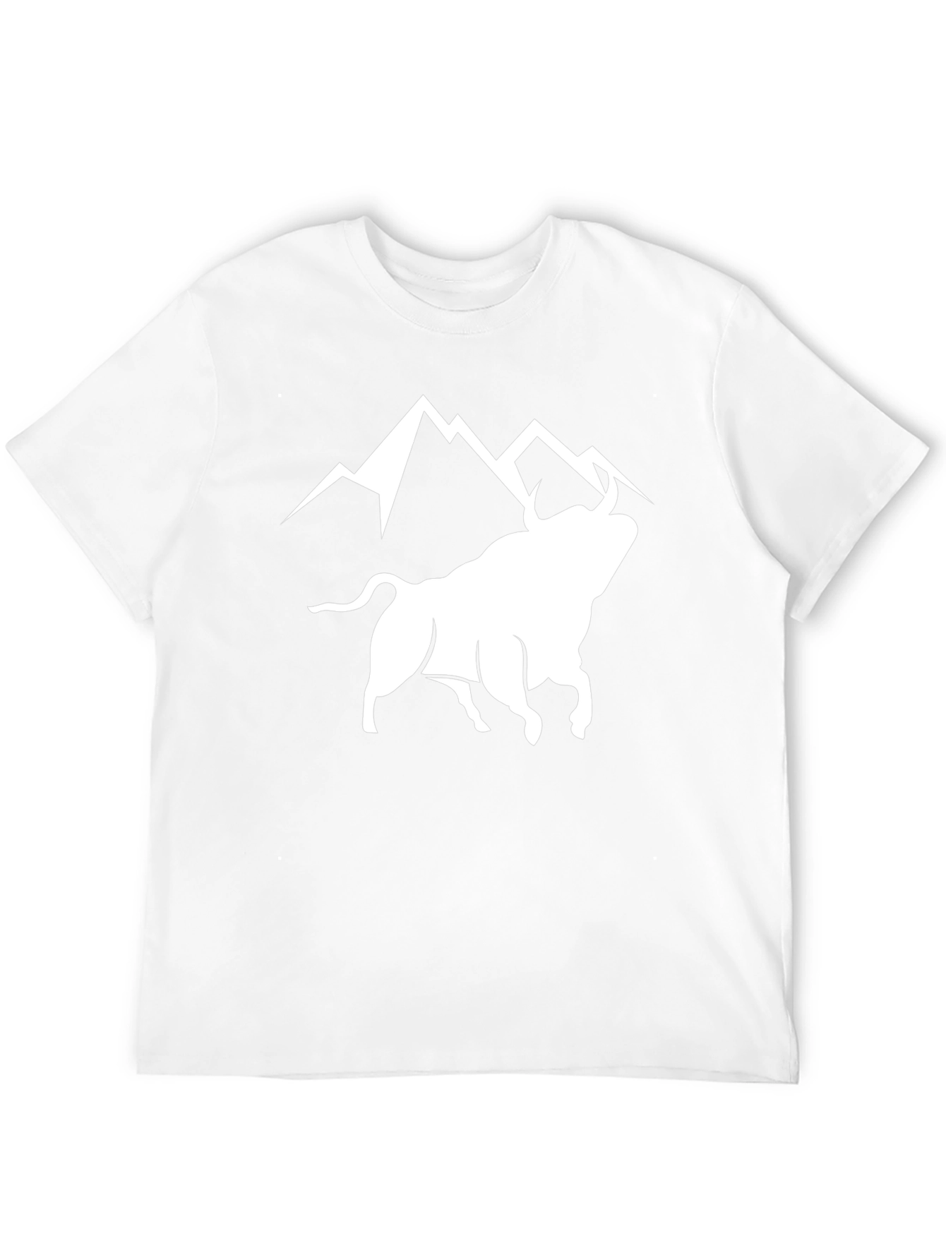 Bull & Mountain Graphic Tee - Stylish Black T-Shirt