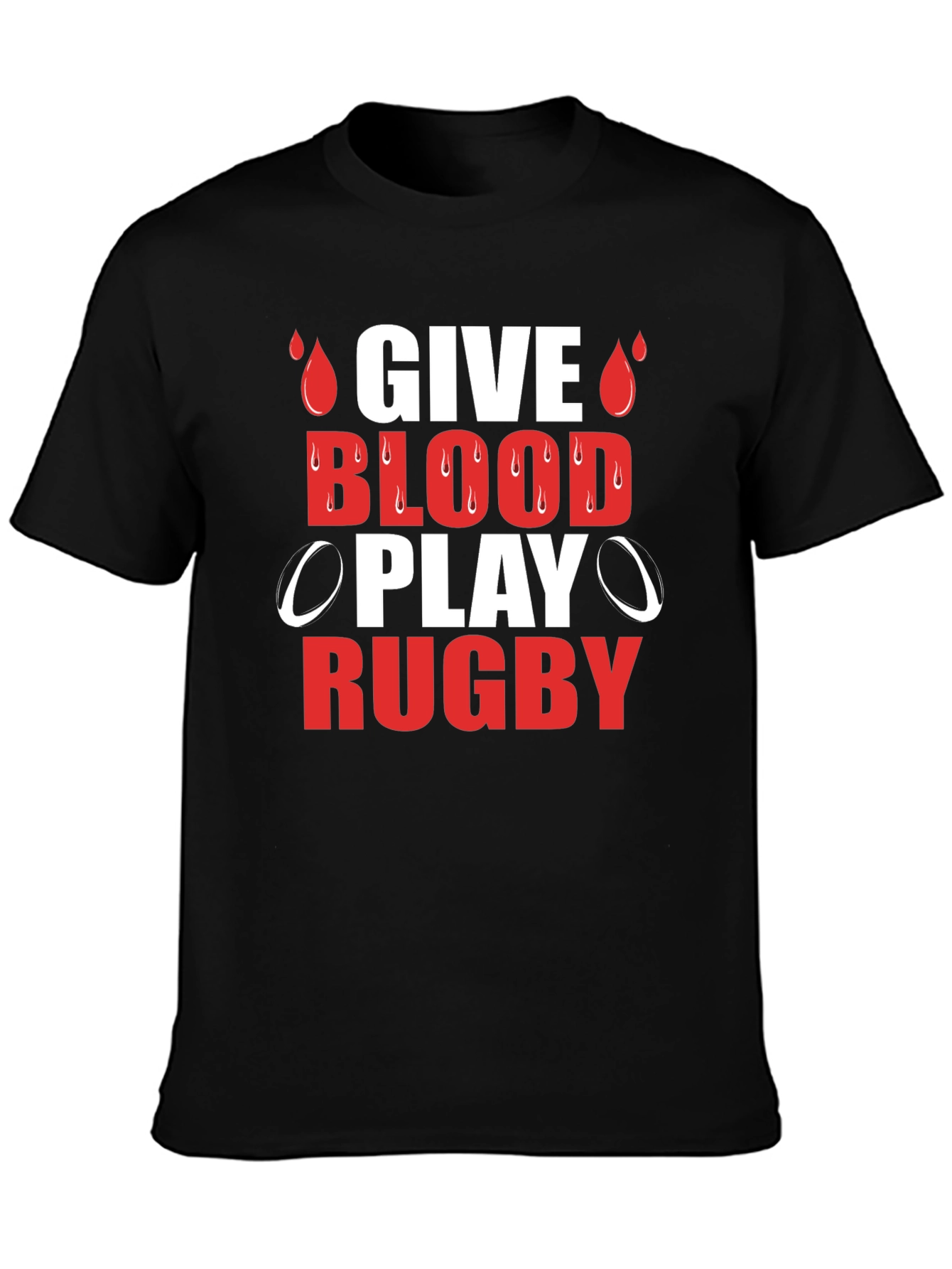 Give Blood Play Rugby Graphic T-Shirt