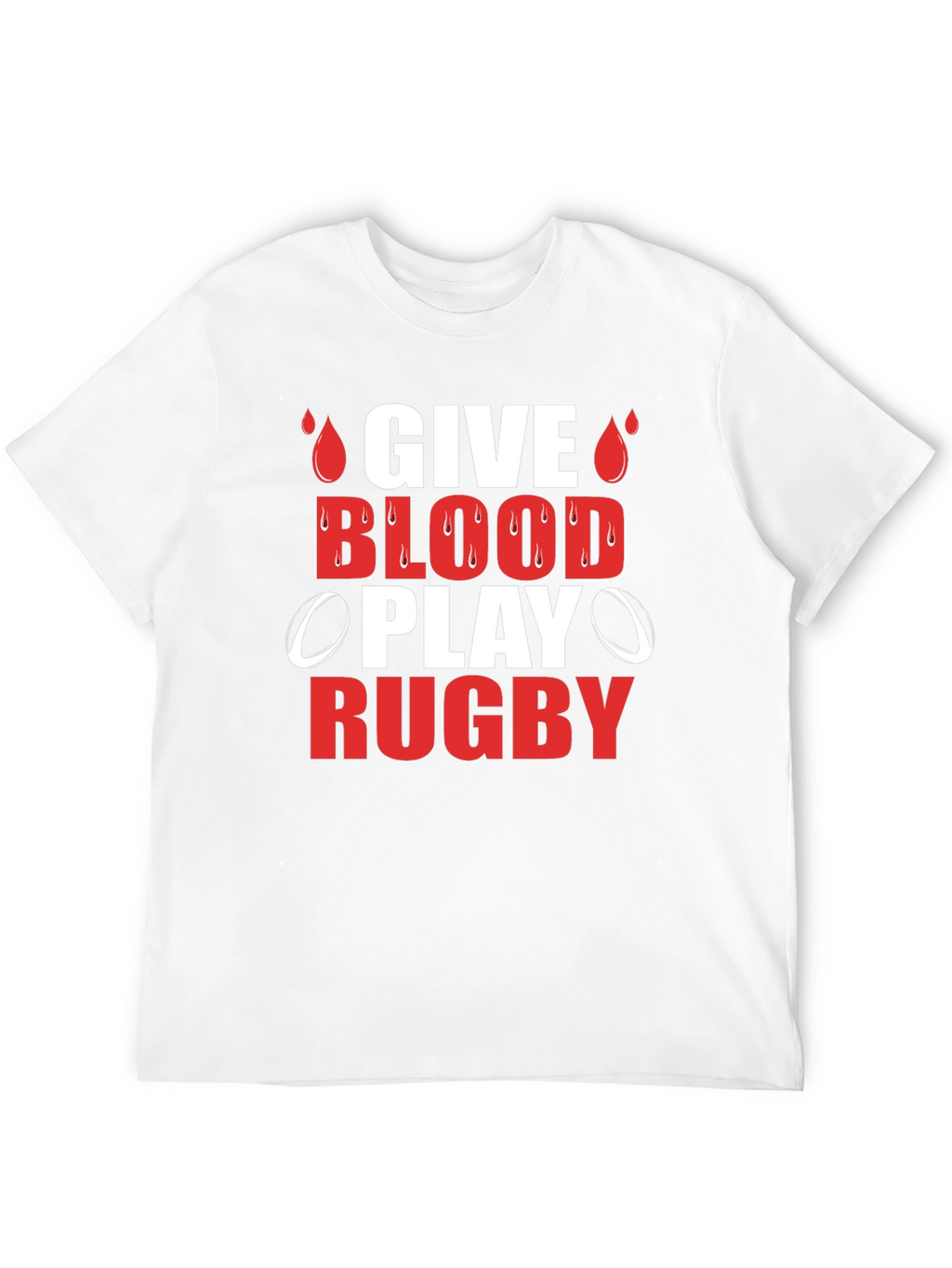 Give Blood Play Rugby Graphic T-Shirt