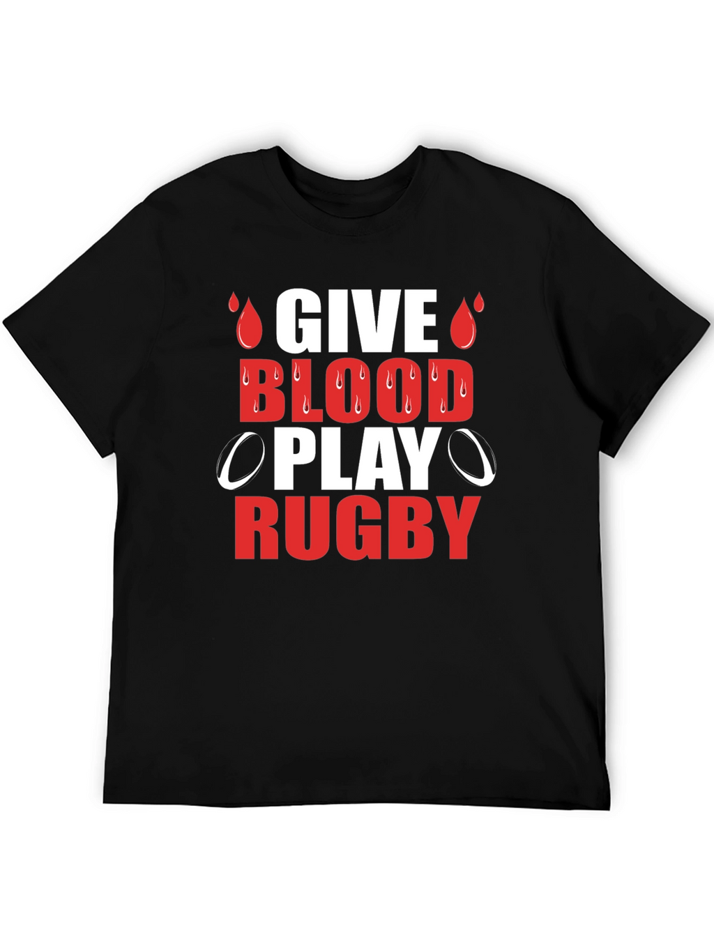 Give Blood Play Rugby Graphic T-Shirt