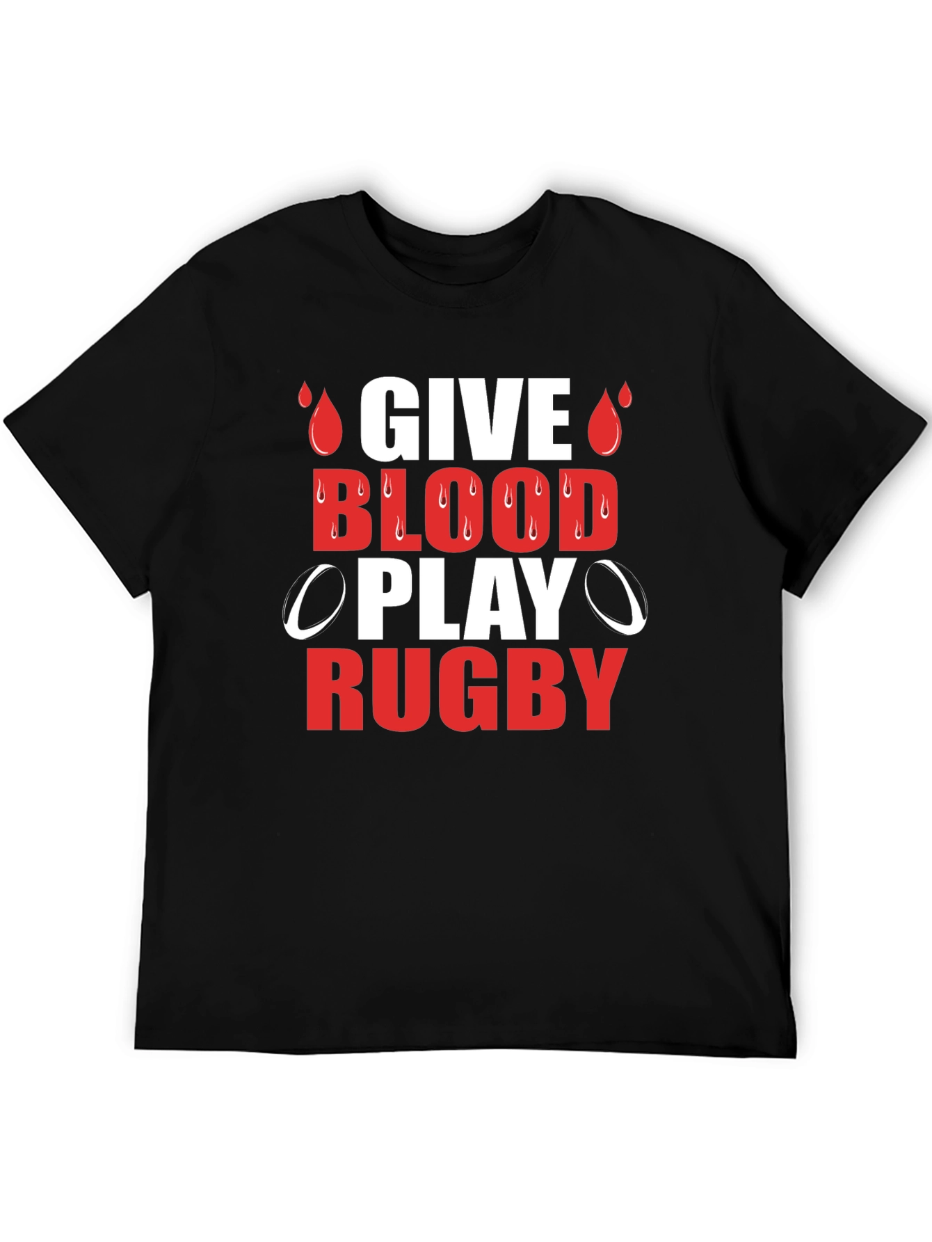 Give Blood Play Rugby Graphic T-Shirt
