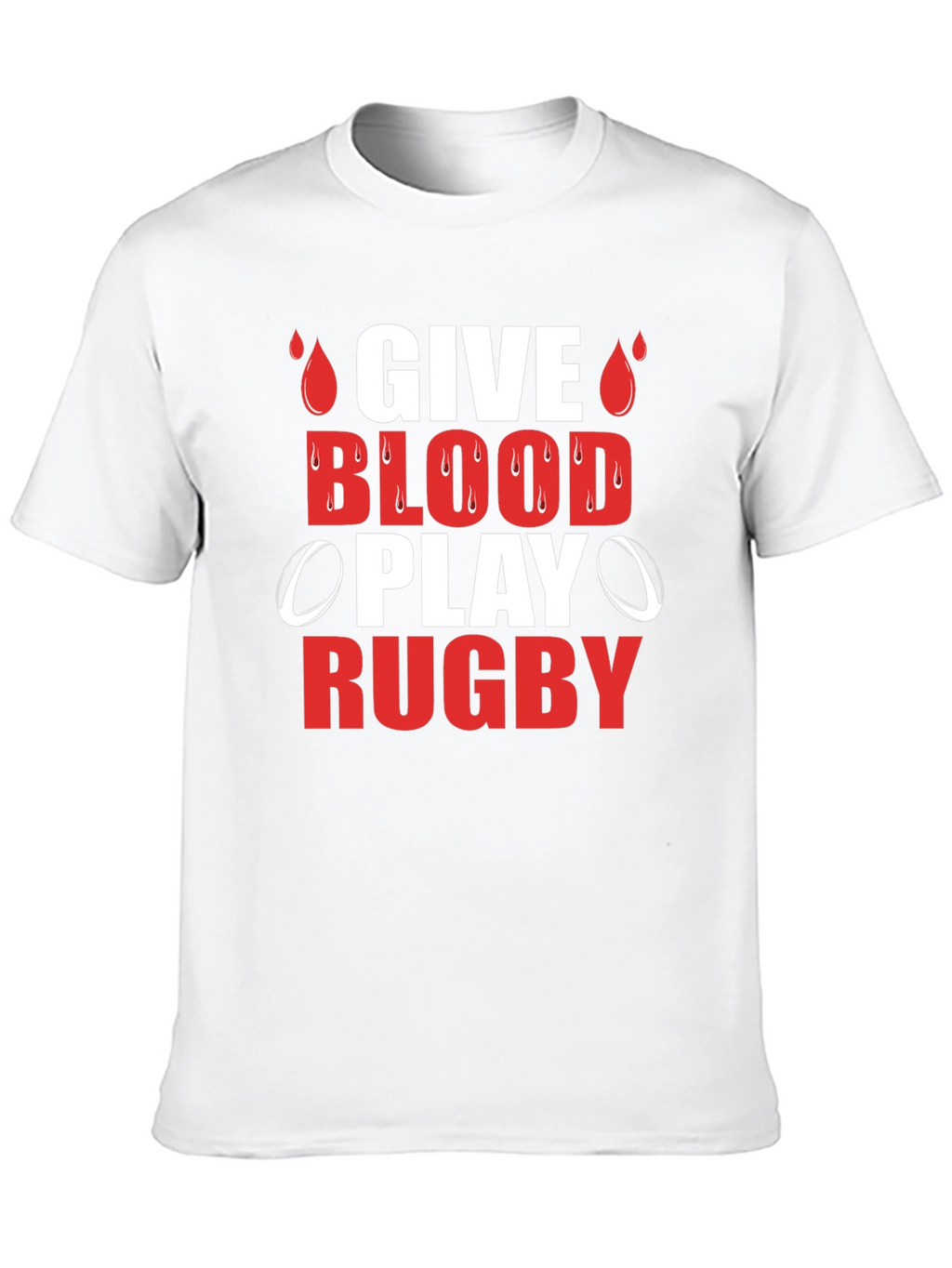 Give Blood Play Rugby Graphic T-Shirt