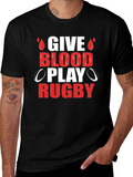 Give Blood Play Rugby Graphic T-Shirt