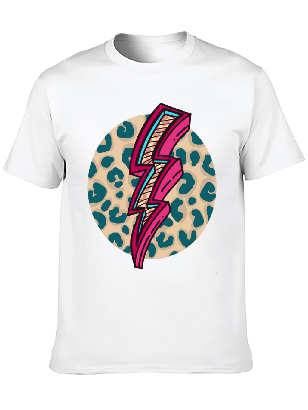 Retro Leopard Lightning Bolt Graphic Tee