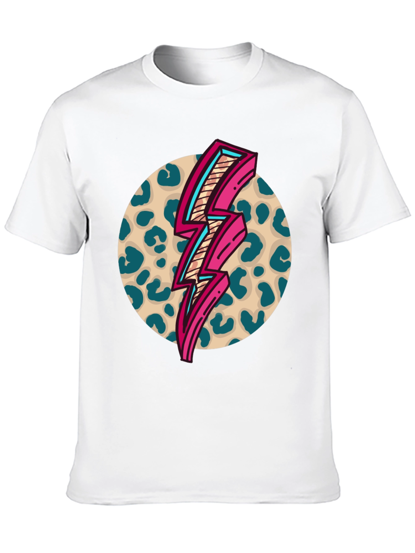 Retro Leopard Lightning Bolt Graphic Tee