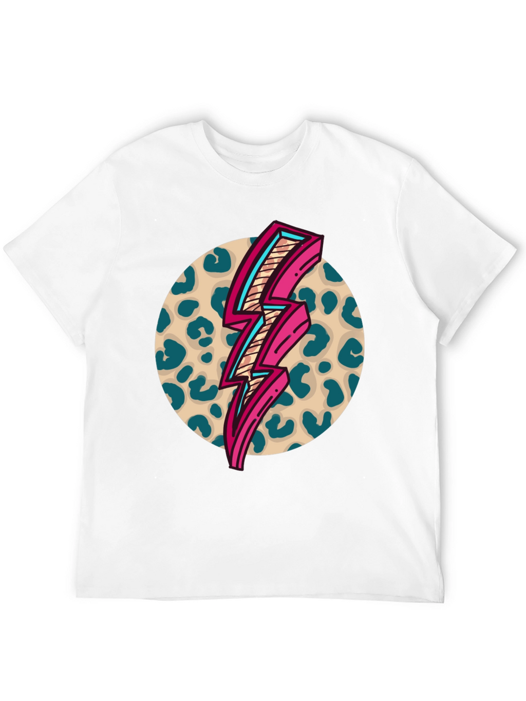 Retro Leopard Lightning Bolt Graphic Tee
