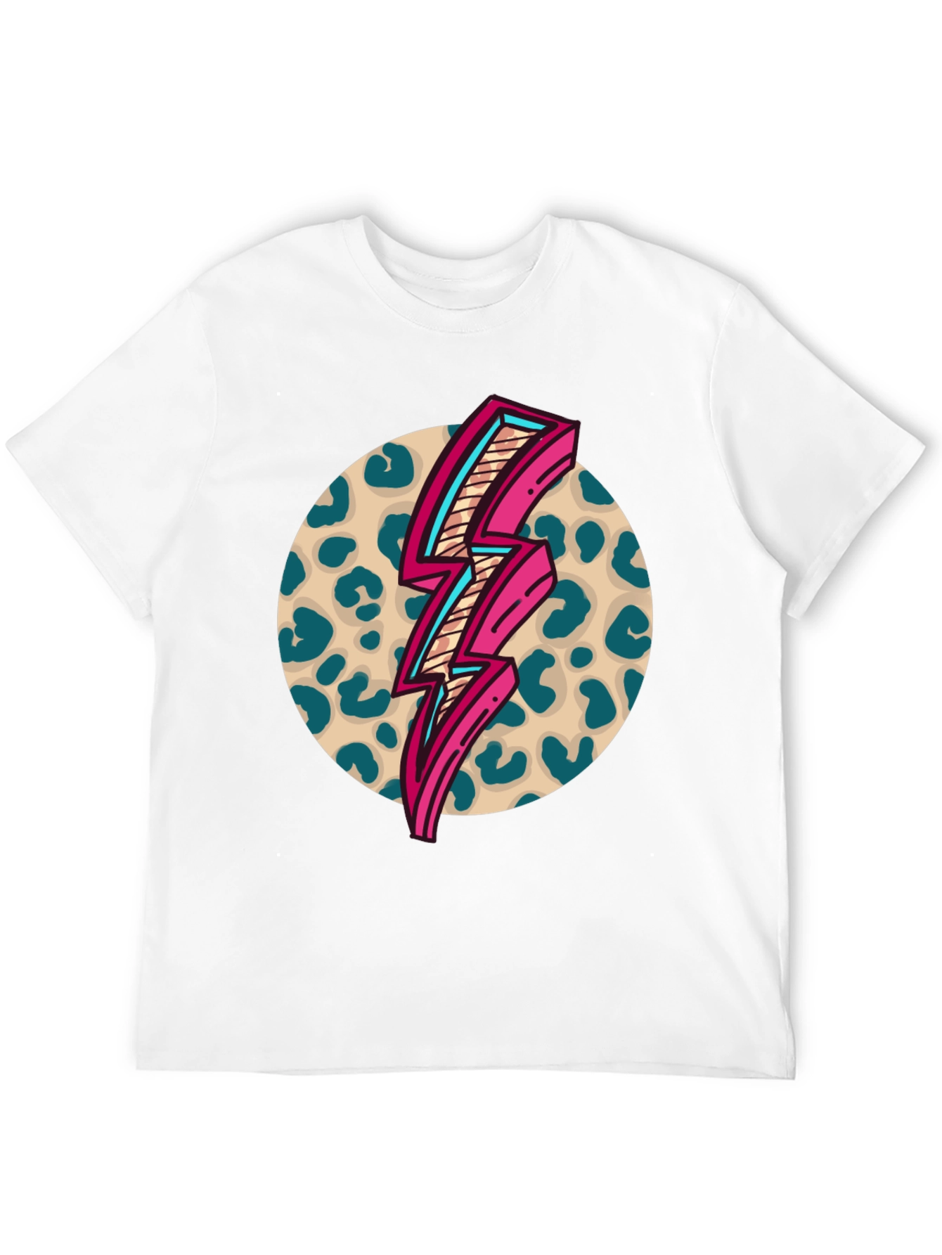 Retro Leopard Lightning Bolt Graphic Tee