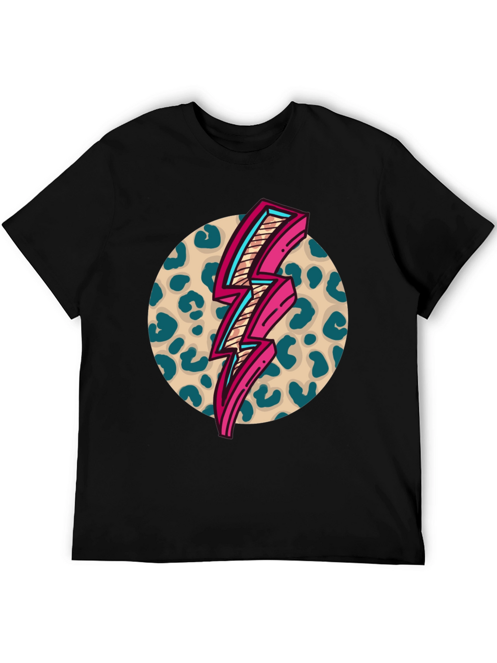 Retro Leopard Lightning Bolt Graphic Tee