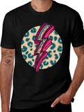 Retro Leopard Lightning Bolt Graphic Tee