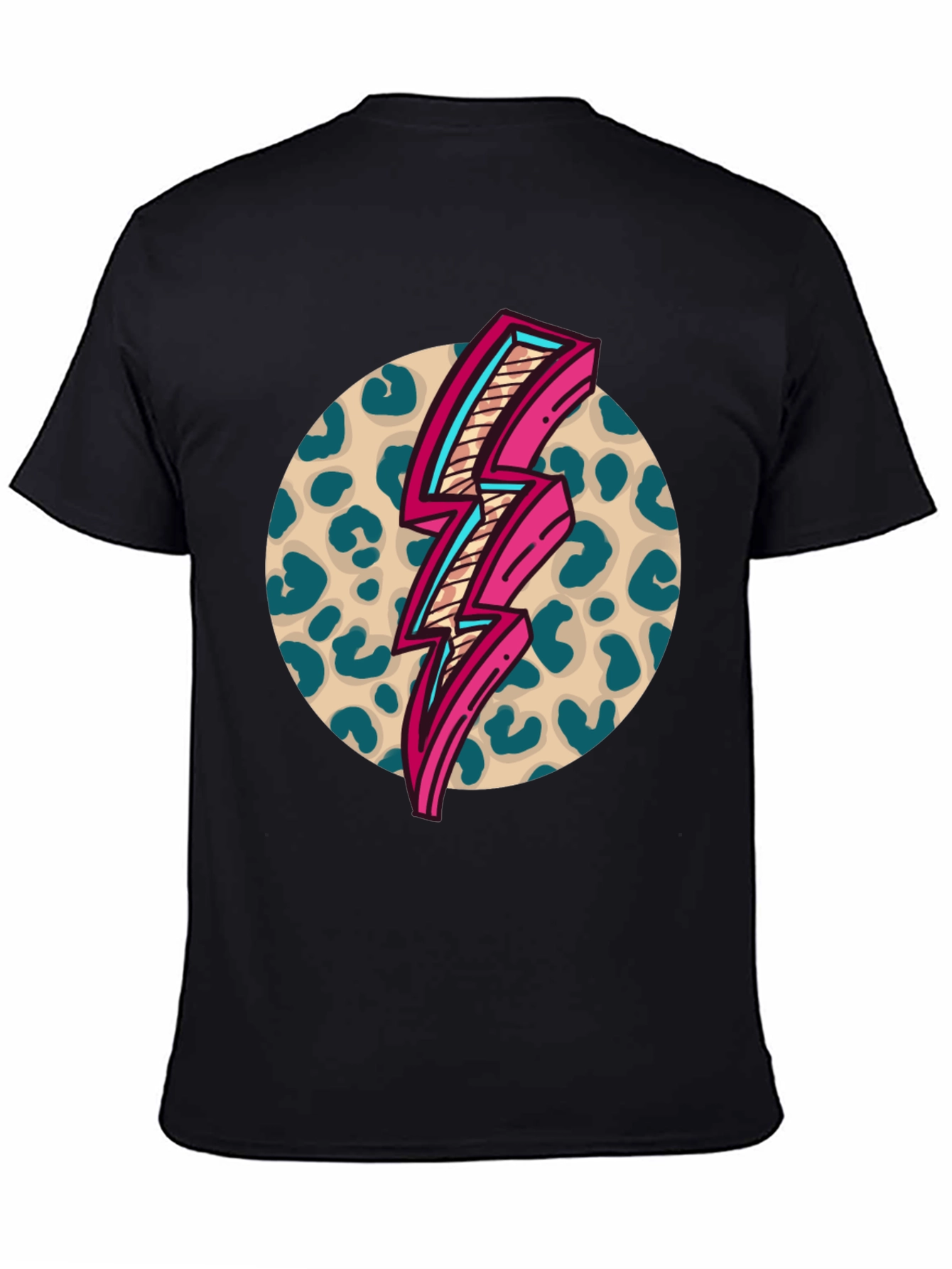Retro Leopard Lightning Bolt Graphic Tee