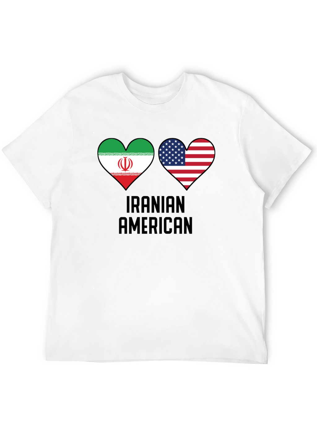 Iranian American Flag Heart T-Shirt