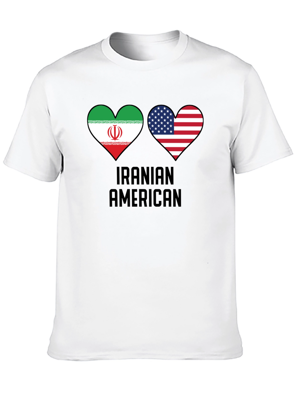 Iranian American Flag Heart T-Shirt